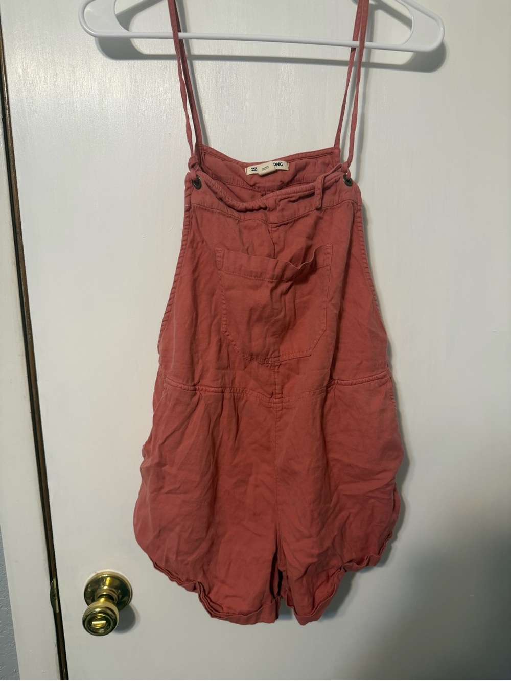 Billabong Rose Pink Utility Skort Romper with Front Pocket